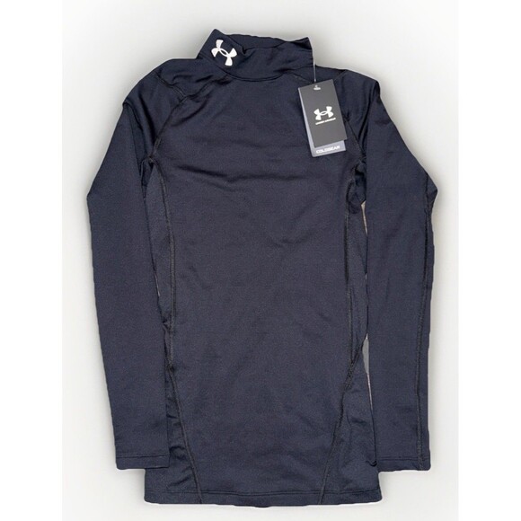 Under Armour ColdGear Mens Small Black Compression Mock Neck Long Sleeve NWT $60 - Picture 1 of 8
